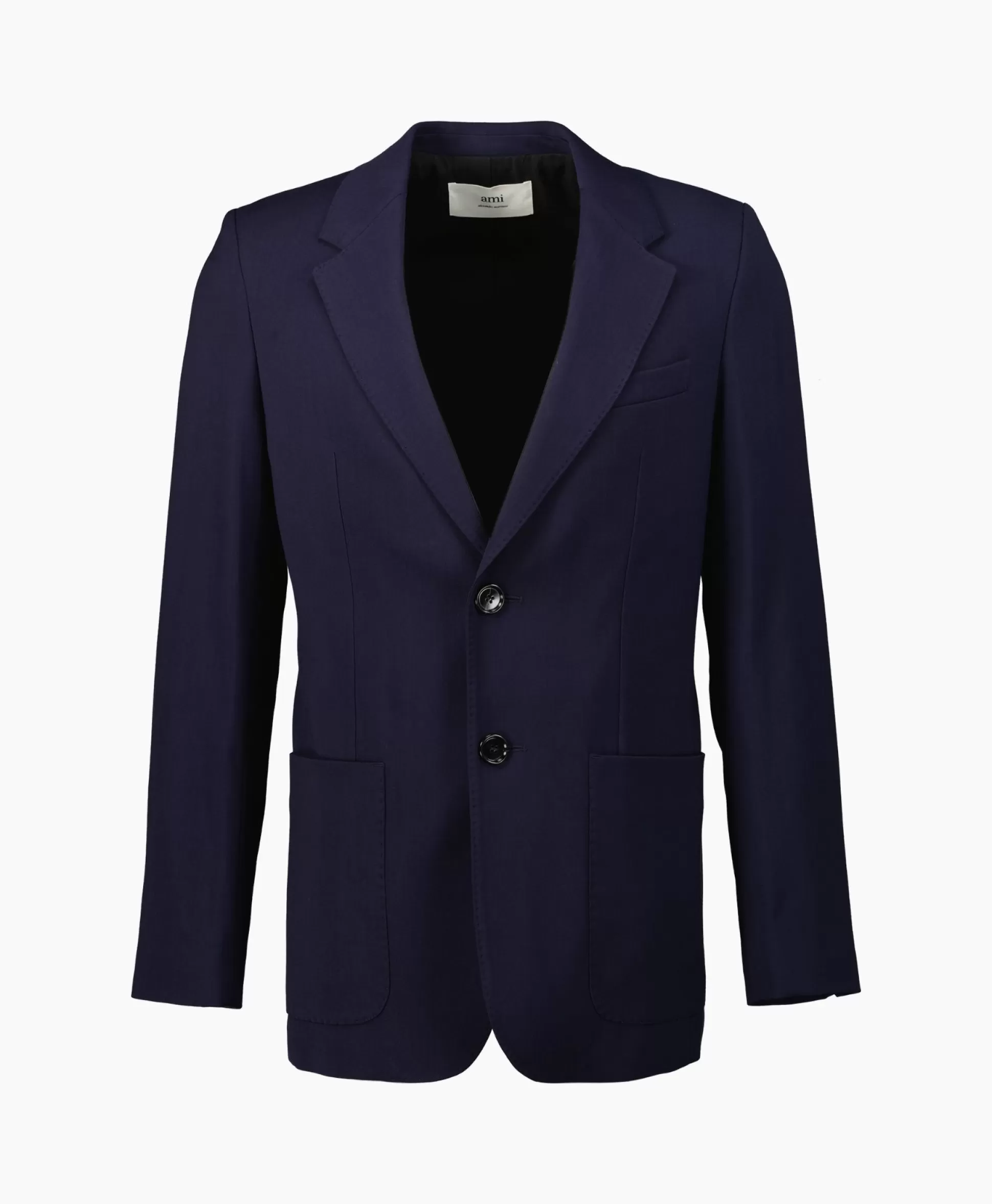 Flash Sale Jack Two Buttons Wool Viscose Twill Donker Blauw Heren Jassen