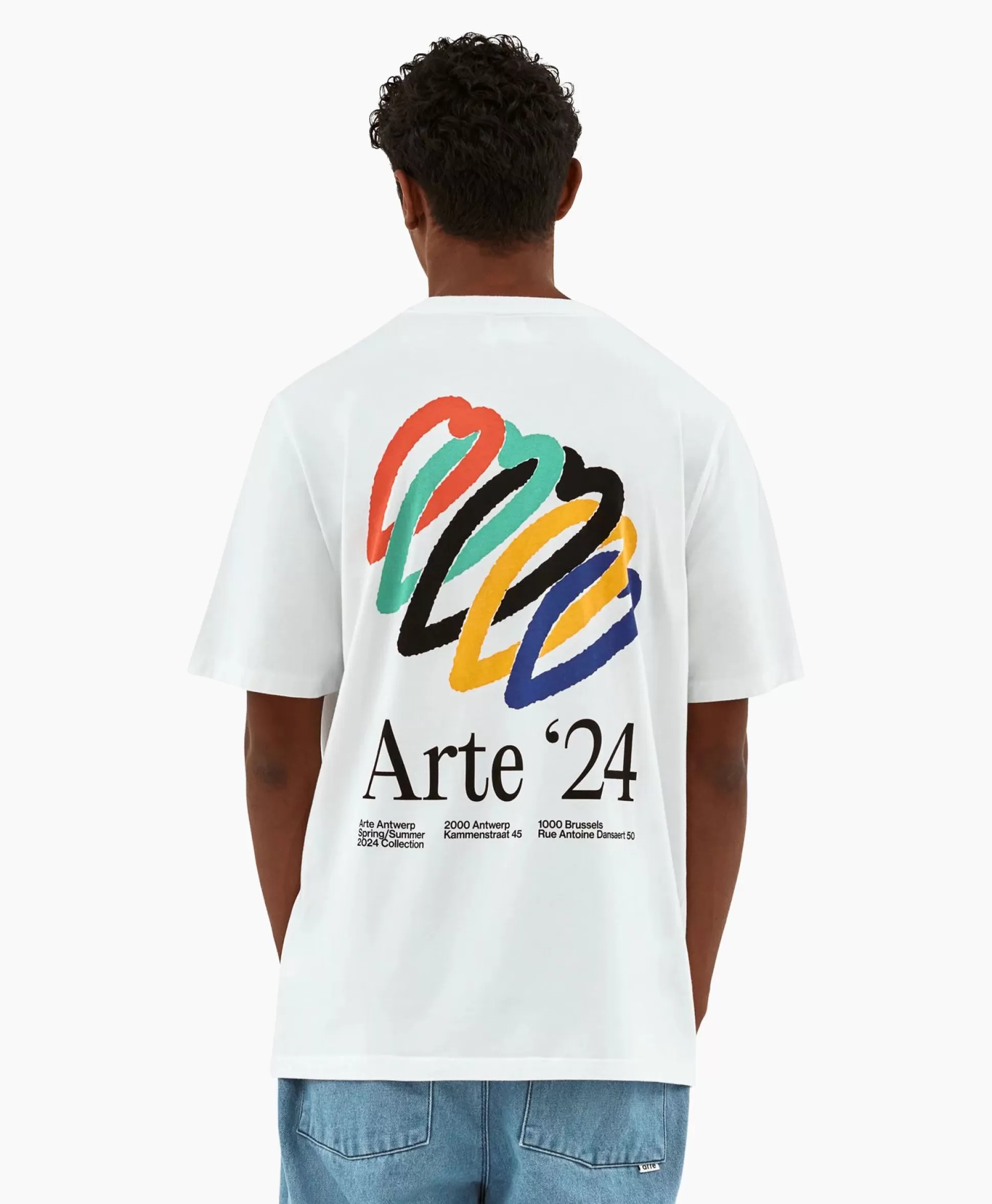 Fashion T-Shirt Korte Mouw Heart Rings Back Print Wit Heren T-Shirts