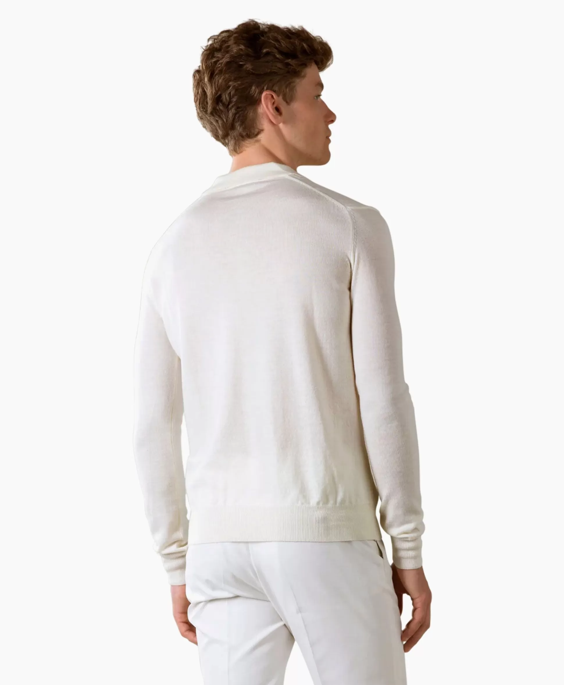 New Pullover Rib Zip Polos Ls Ivoor / Naturel Heren Truien