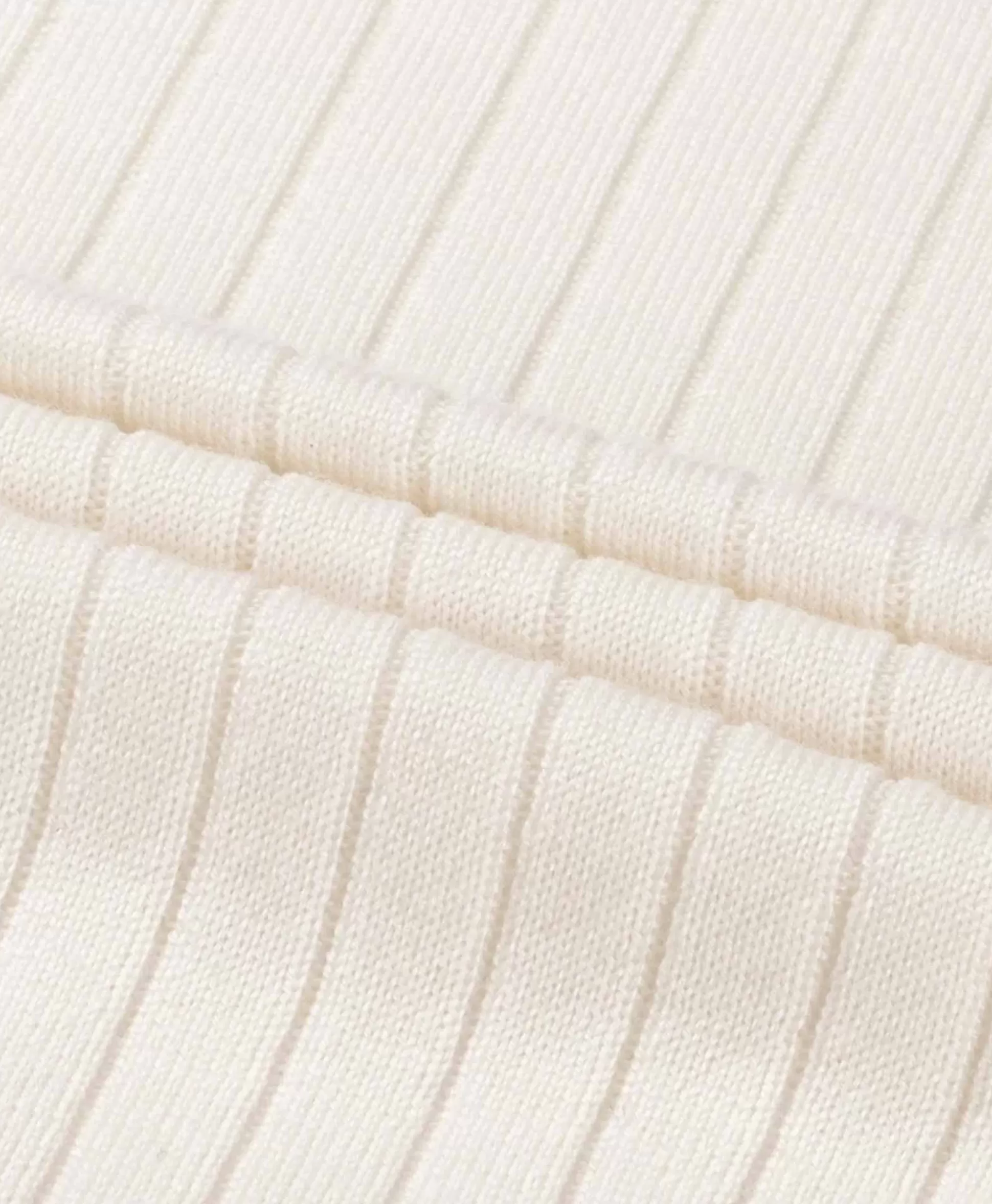 New Pullover Rib Zip Polos Ls Ivoor / Naturel Heren Truien