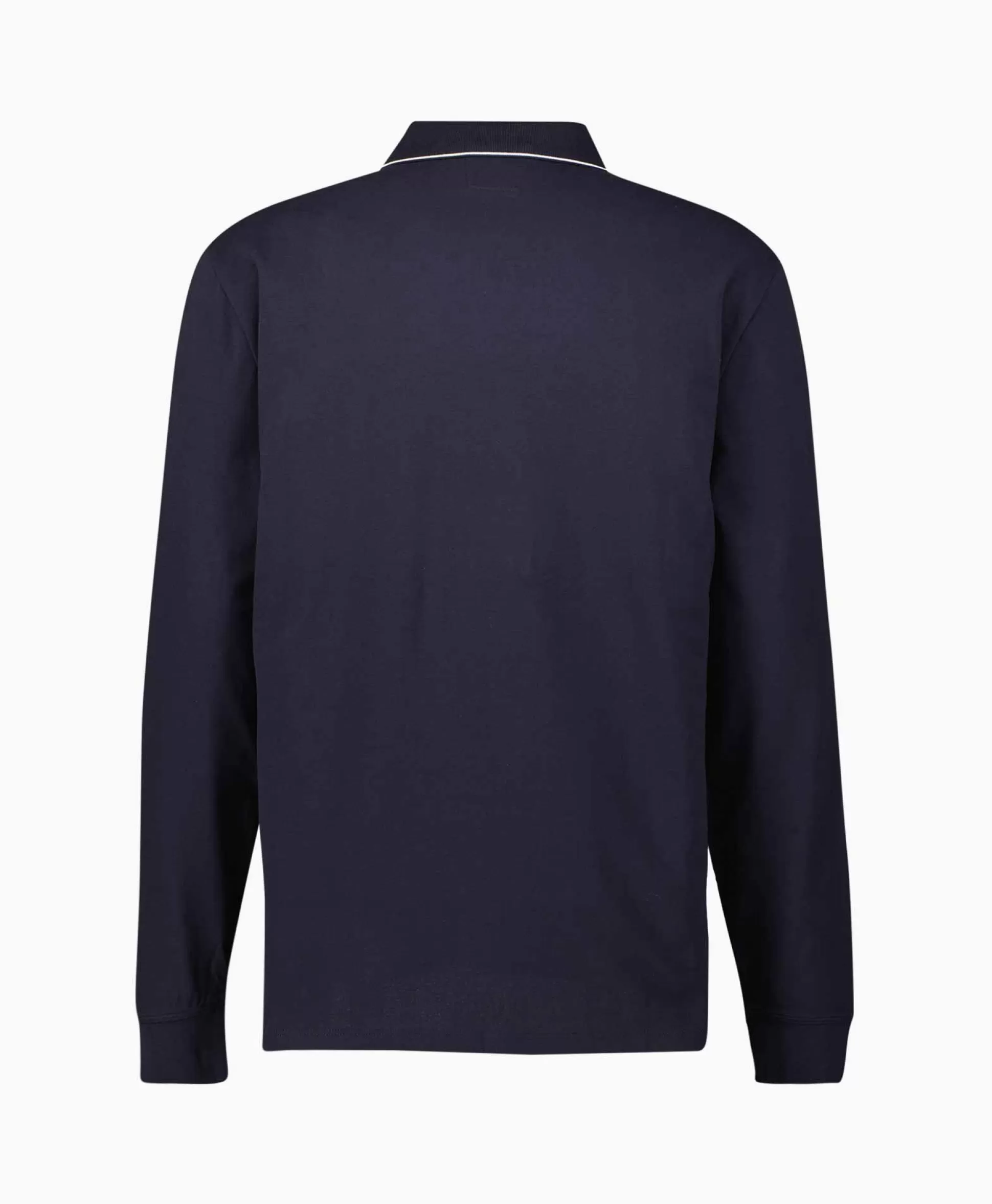 Clearance Polo Stretch Piquet Regular Long Sleeve Donker Blauw Heren Polo's