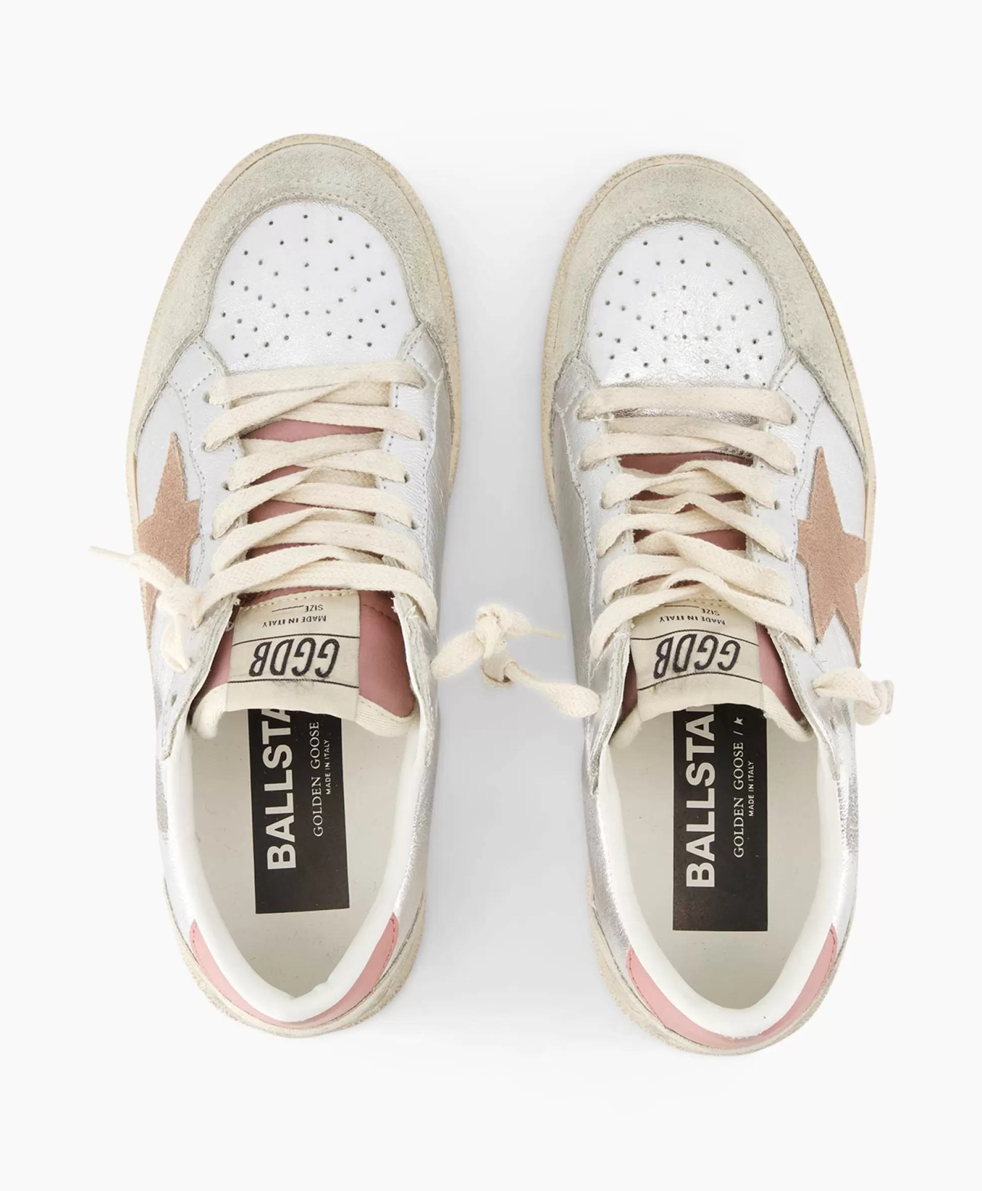 Sale Sneaker Ballstar Laminated Upper Washed Suede Star Zilver Dames Sneakers