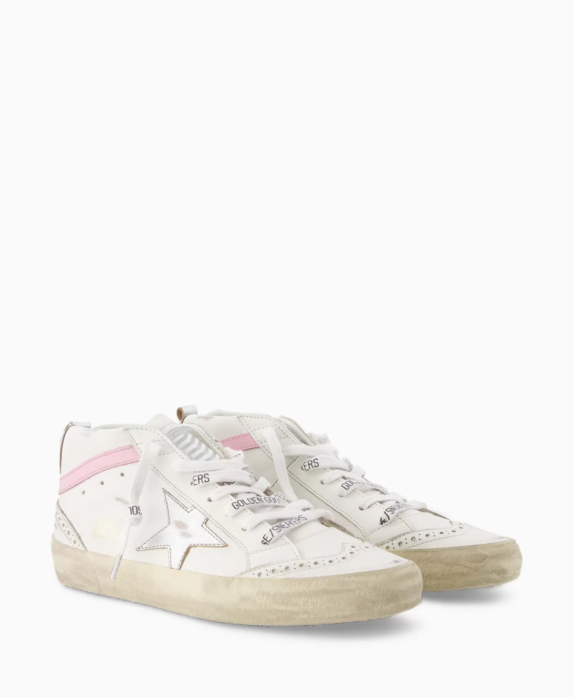 Fashion Sneaker Mid Star Leather Upper And Wave Wit Dames Sneakers