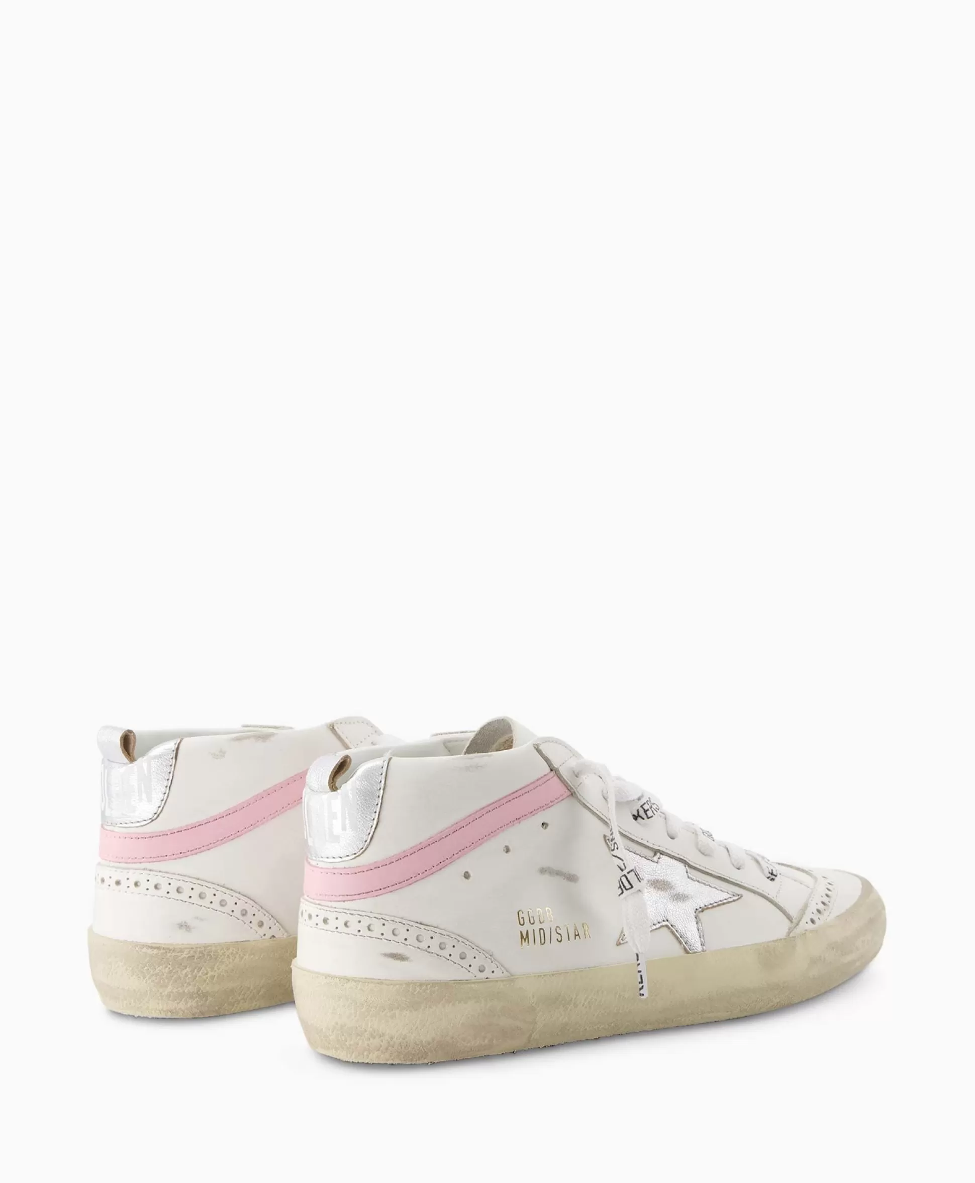 Fashion Sneaker Mid Star Leather Upper And Wave Wit Dames Sneakers