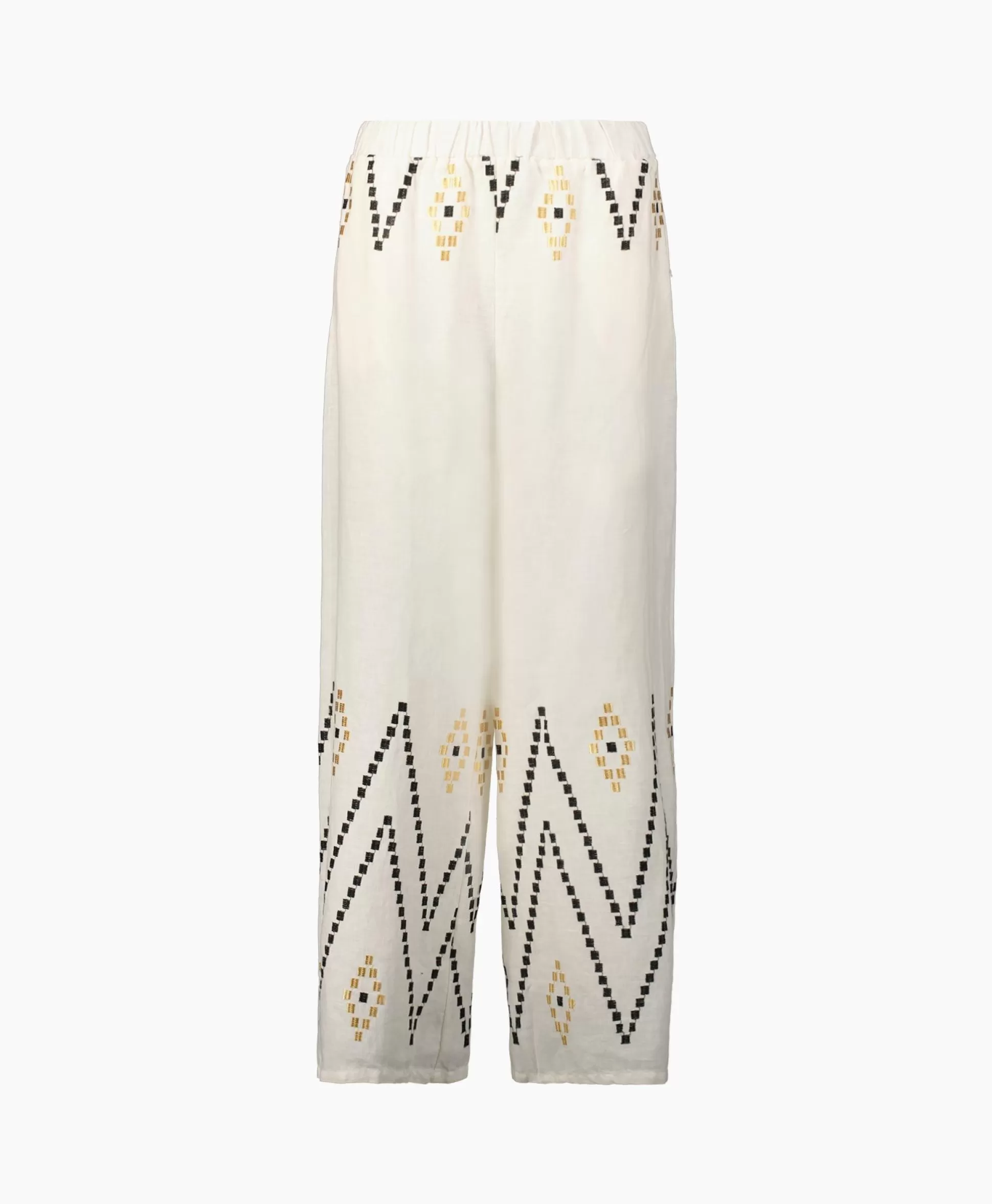 Shop Pantalon Zig Zag Elastic Waist Ivoor / Naturel Dames Broeken