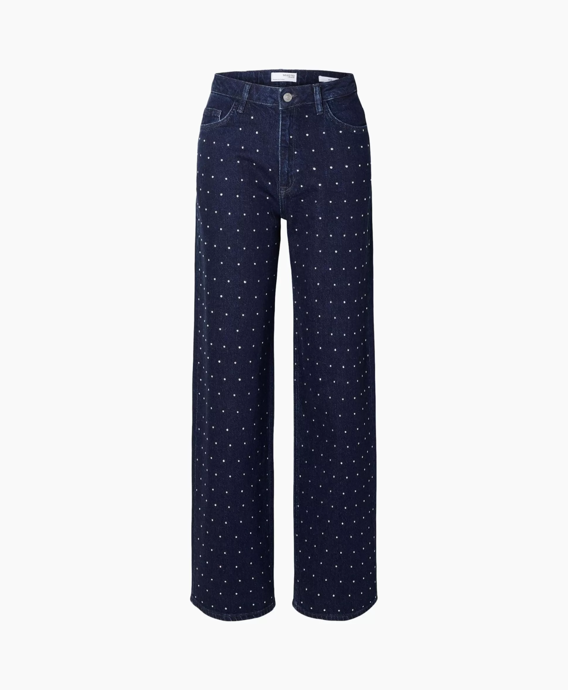 Hot Jeans Marley-Bea Hw Mid Blue Wide Jean Blauw Dames Broeken