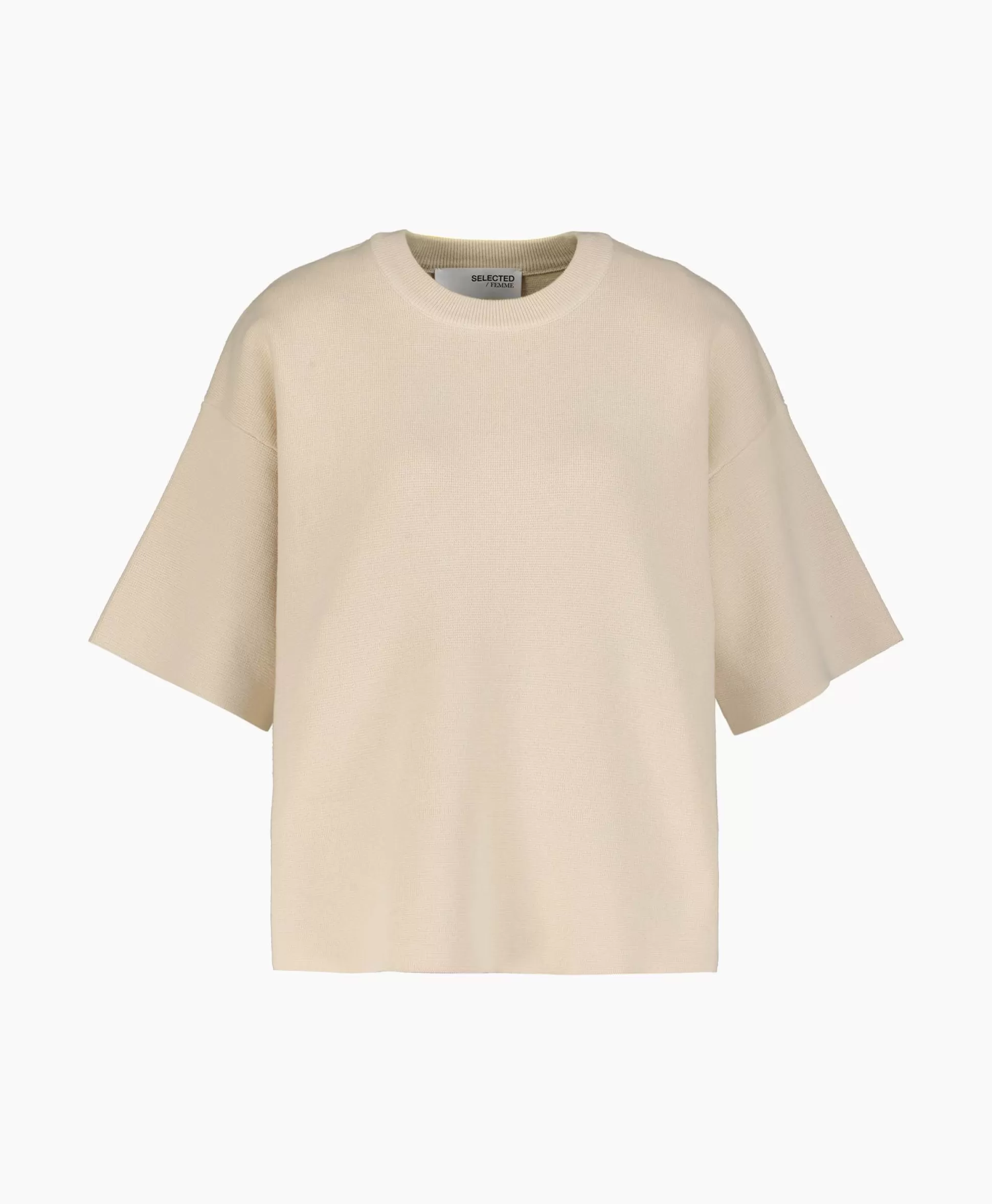 Shop T-Shirt Korte Mouw Liva 2/4 Knit O-Neck Noos Off White Dames T-Shirts & Tops