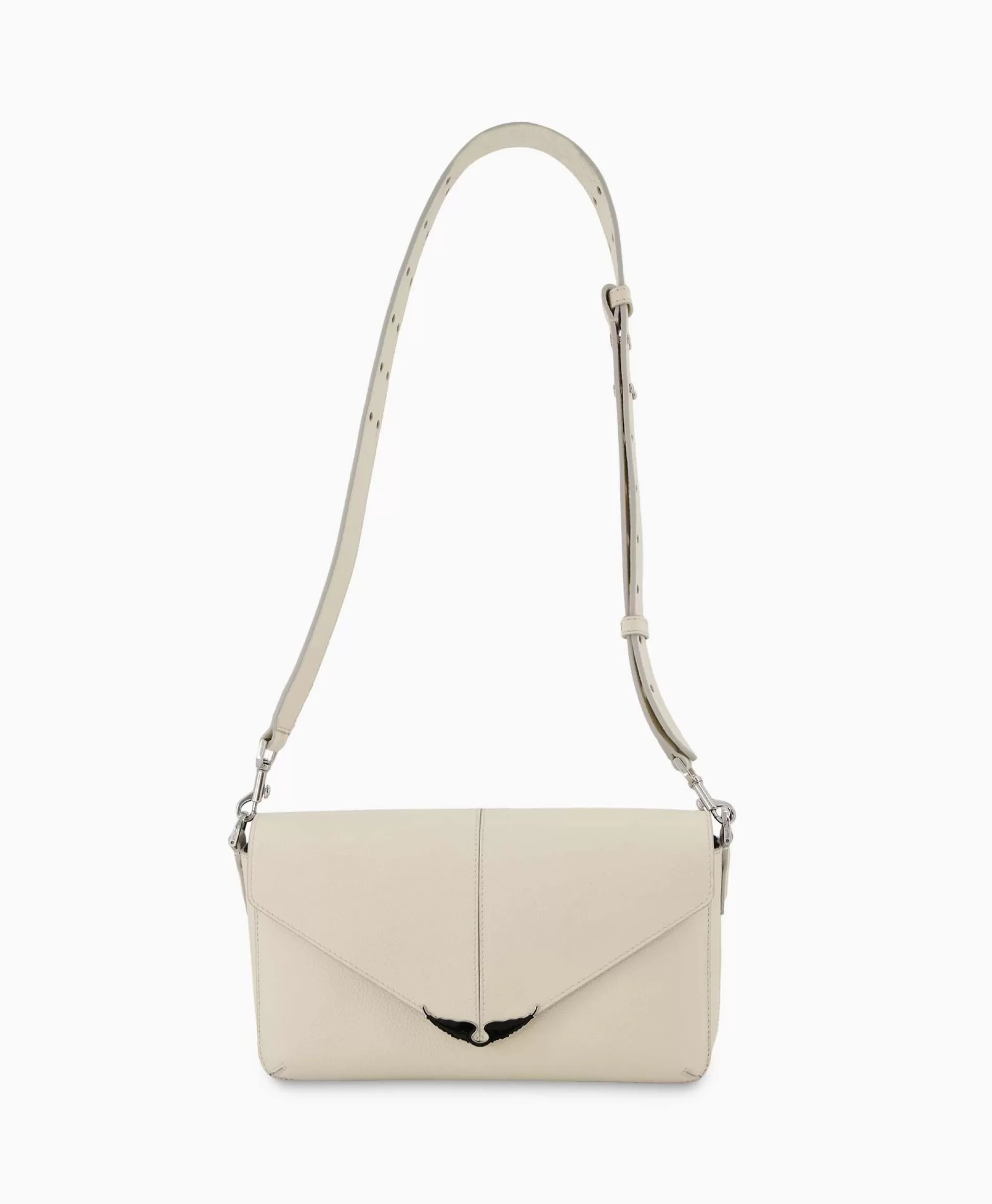 Discount Zadig & Voltaire Crossbody Tas Borderline Daily Grained Leath Ecru Dames Tassen
