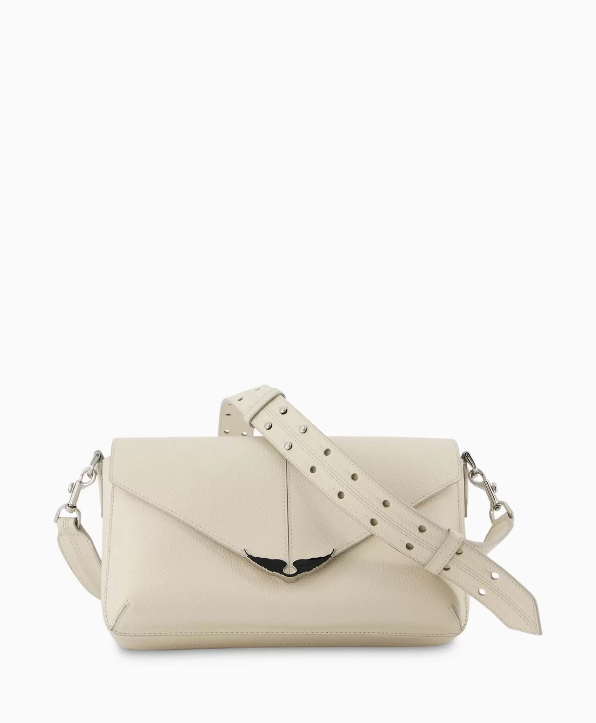 Discount Zadig & Voltaire Crossbody Tas Borderline Daily Grained Leath Ecru Dames Tassen