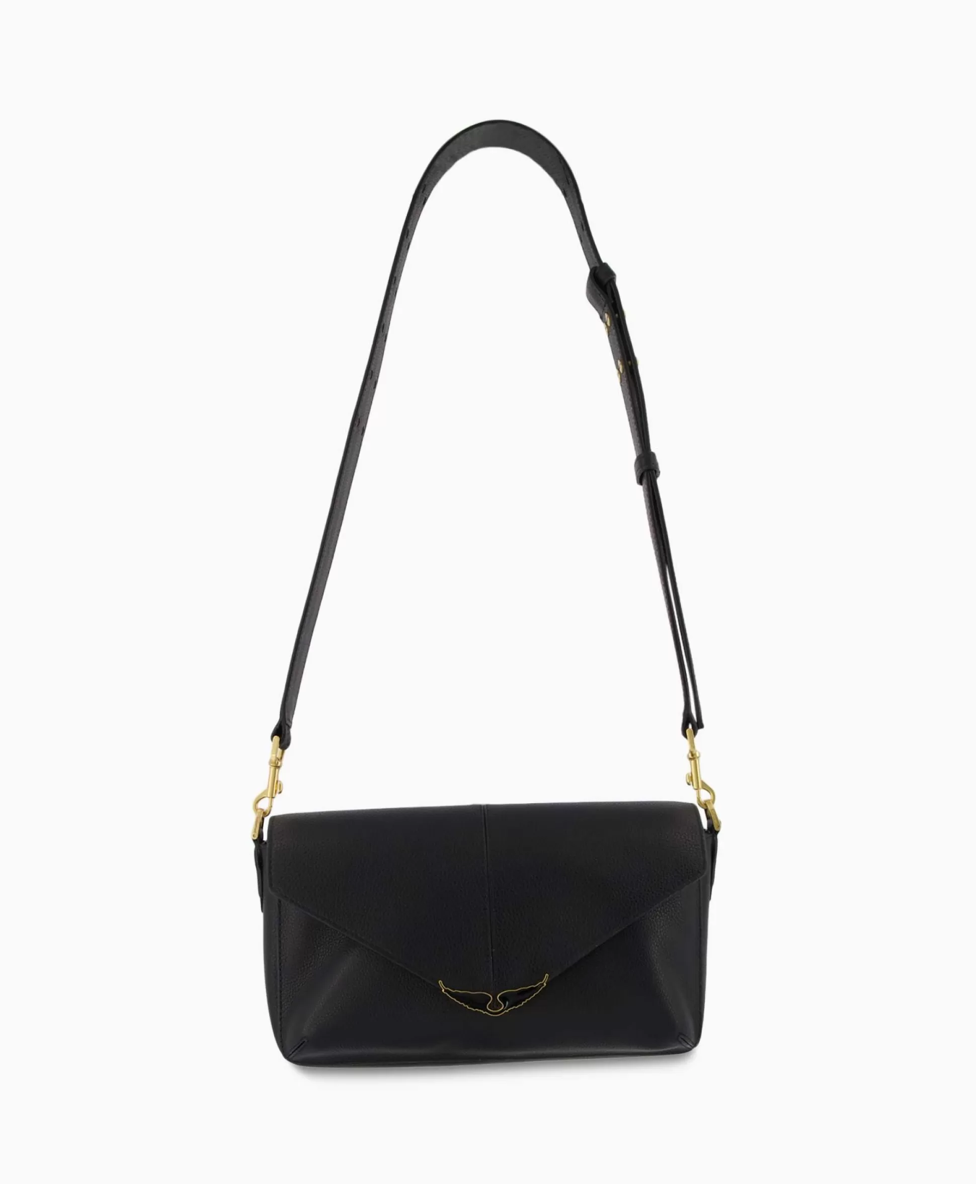 Sale Zadig & Voltaire Crossbody Tas Borderline Daily Grained Leath Zwart Dames Tassen